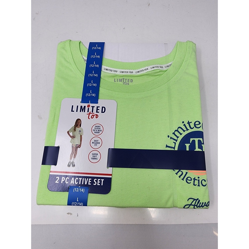 Limited Too Girls 2‎ PC Set Green Cotton Blend Athletic Size Large 12/14